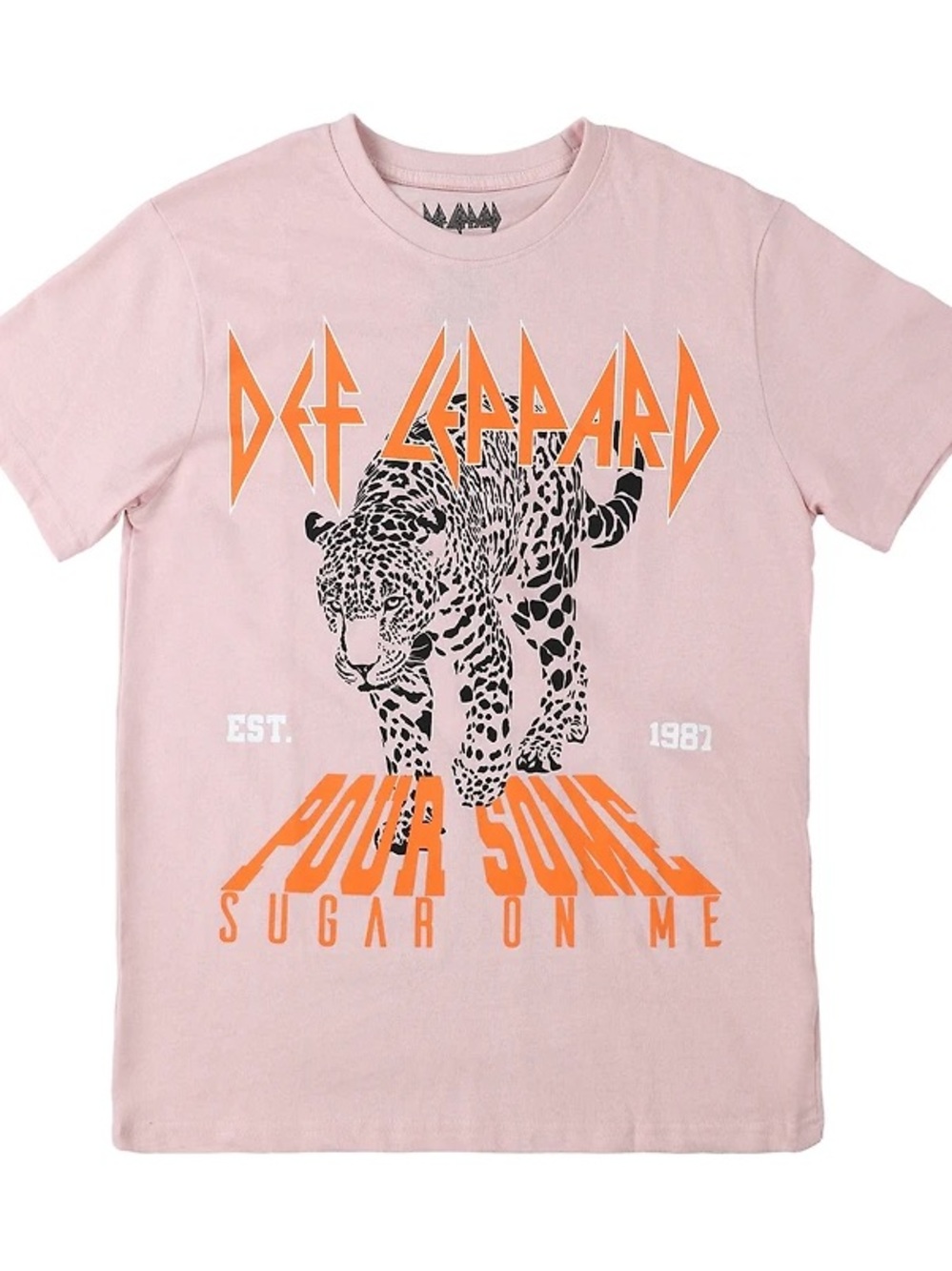Def Leppard Pink Graphic Tee - Leopard Band Design